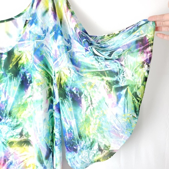 NWT Milly Watercolor Bat Wing Top Size 6 Scoop Neck Retail $275 - Picture 7 of 10